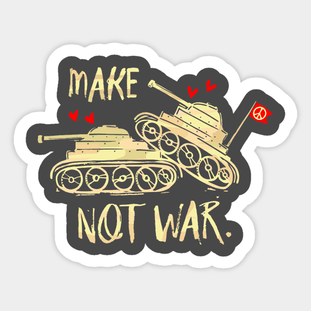 Cool Tees Make Love Not War New Hippies Sticker by COOLTEESCLUB